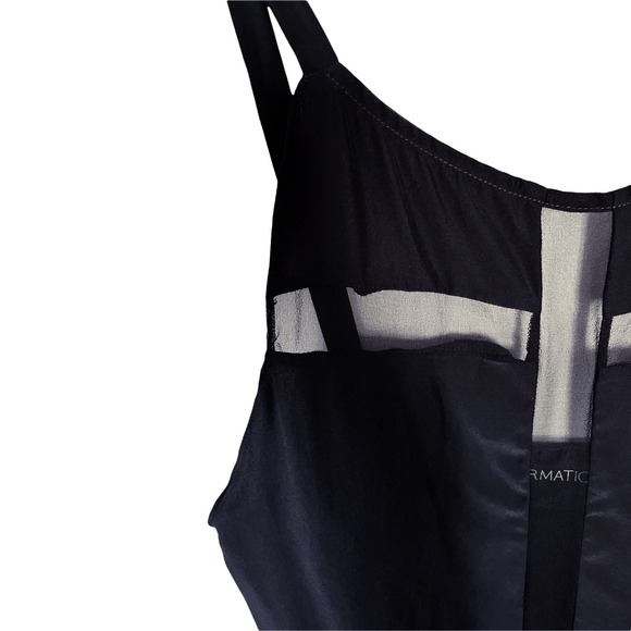 REFORMATION Silk Cami Tank Top Black Satin Sheer Cutout Detail Sleeveless XS EUC - Picture 6 of 10